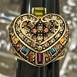 Heidi Daus 2013 “Heidi’s Hearts of Gold” Swarovski Crystals size 7 ring